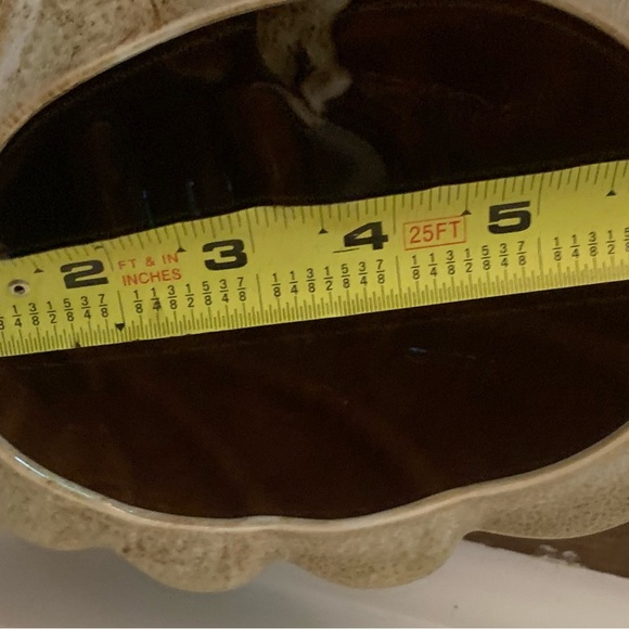 Vintage Brown & Tan Drip Glaze 260 USA Ceramic Cornucopia - Picture 7 of 16